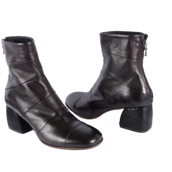 Ink ankle boots butter soft folded lther dark Brn - Picture 4 of 6